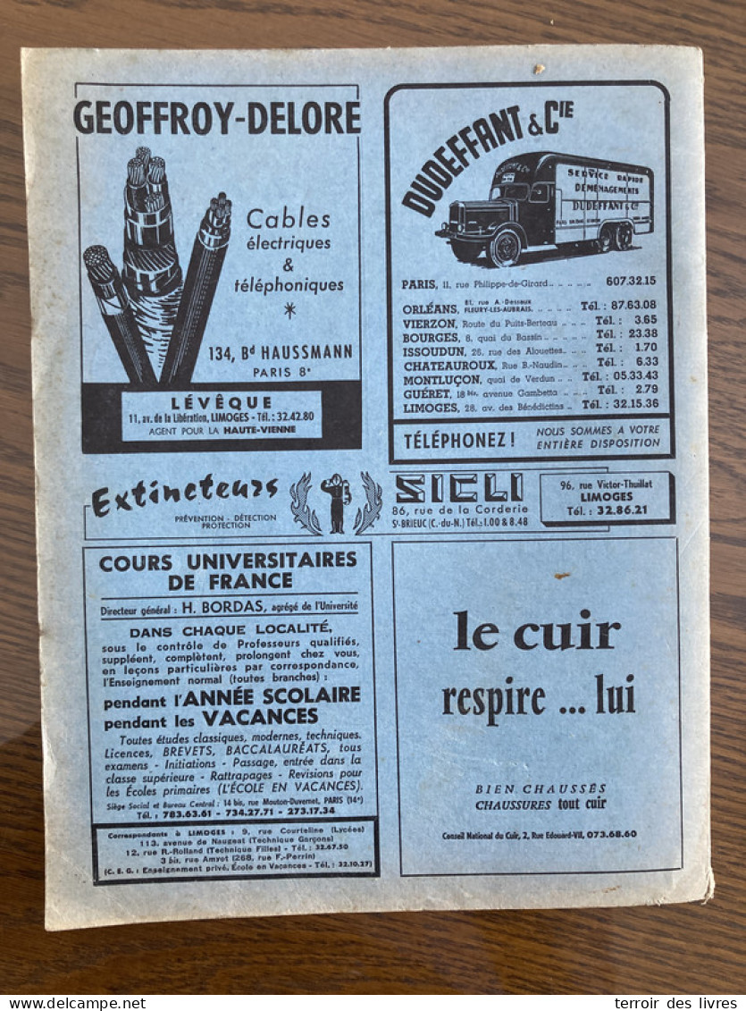 ANNUAIRE TELEPHONIQUE PTT HAUTE VIENNE 87 - 1964 Liste Particuliers Et Professionnels - Très Bon état D'usage - Poitou-Charentes