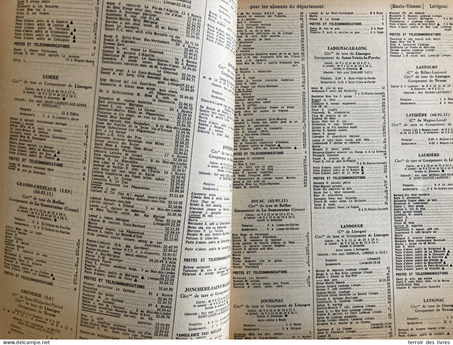 ANNUAIRE TELEPHONIQUE PTT HAUTE VIENNE 87 - 1964 Liste Particuliers Et Professionnels - Très Bon état D'usage - Poitou-Charentes