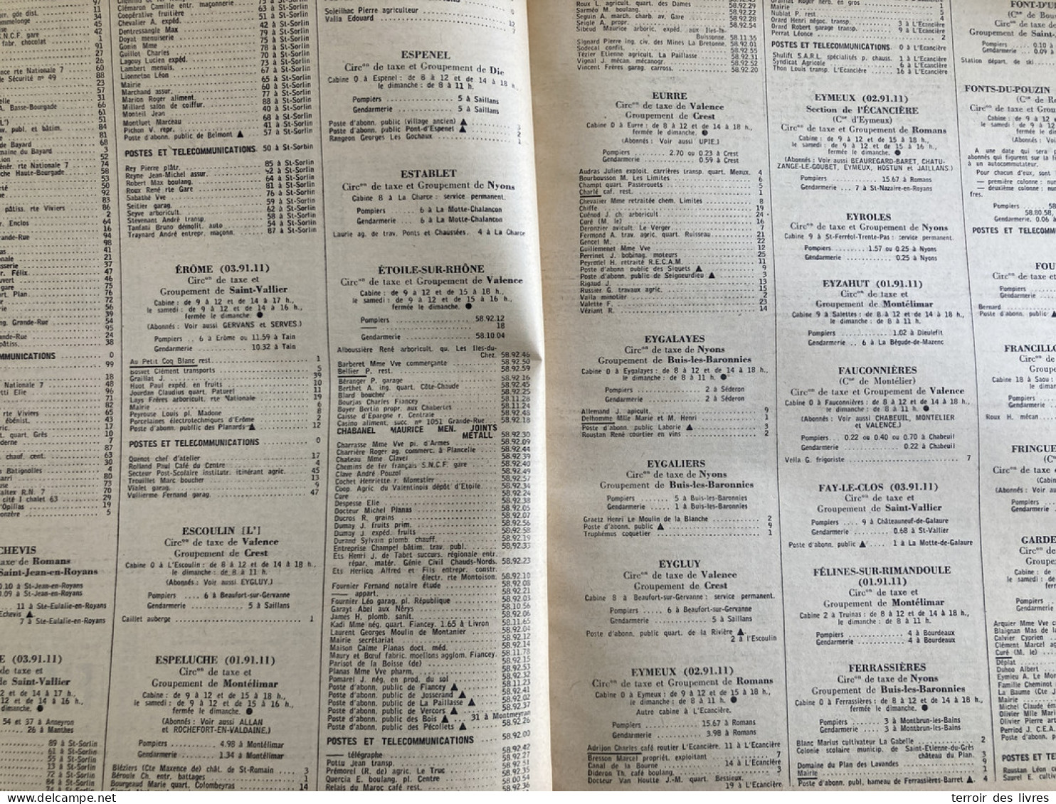 ANNUAIRE TELEPHONIQUE PTT DROME 26 - 1964 Liste Particuliers Et Professionnels - Très Bon état D'usage - Rhône-Alpes