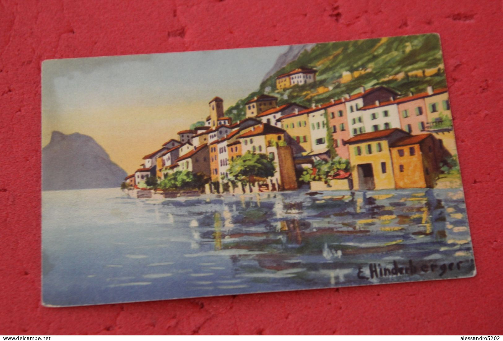 Ticino Lugano Gandria Da Illustratore Hinderberger NV - Gandria 