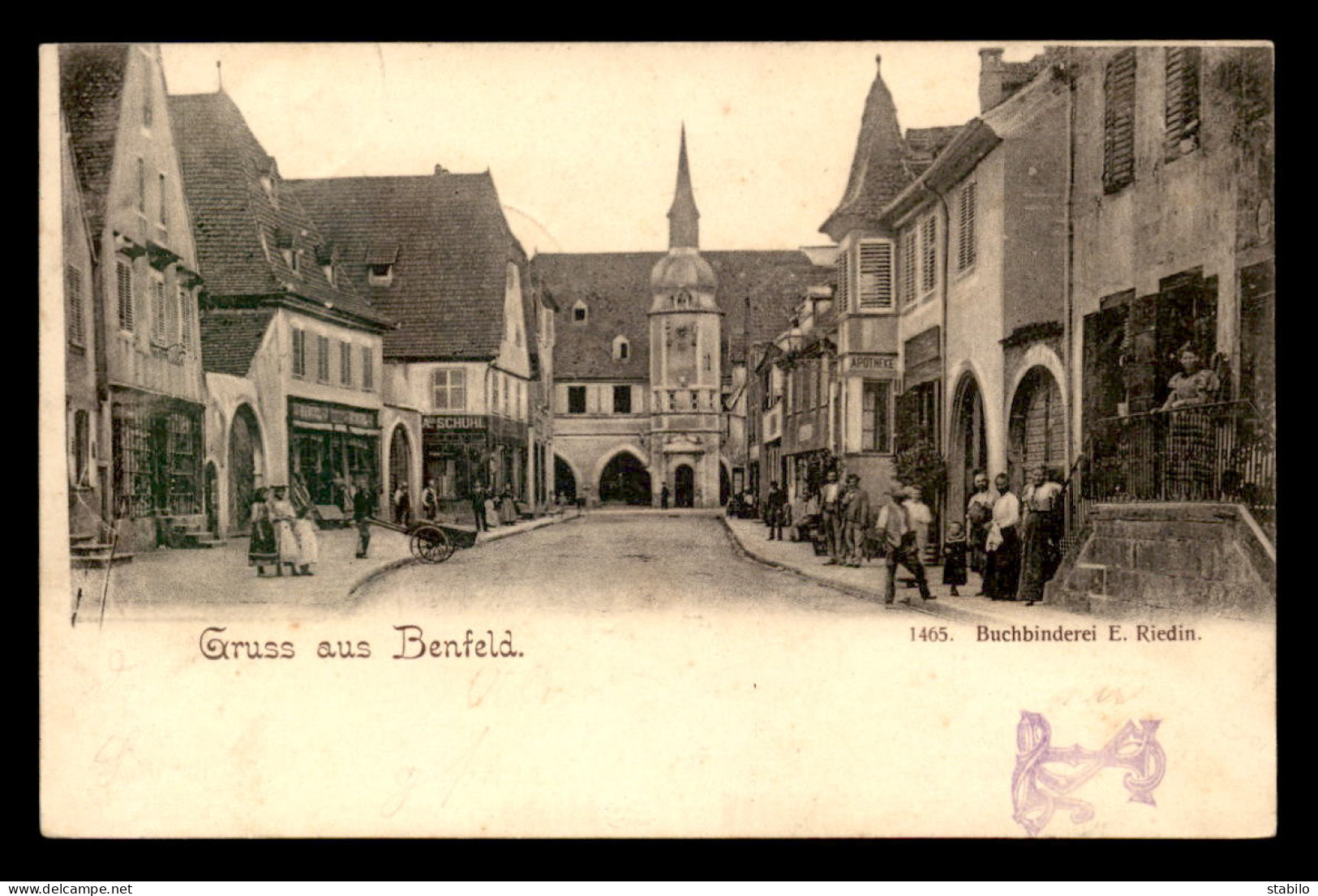 67 - BENFLED - LE CENTRE - MAGASIN A. SCHUHL - VOYAGEE EN 1899 - Benfeld