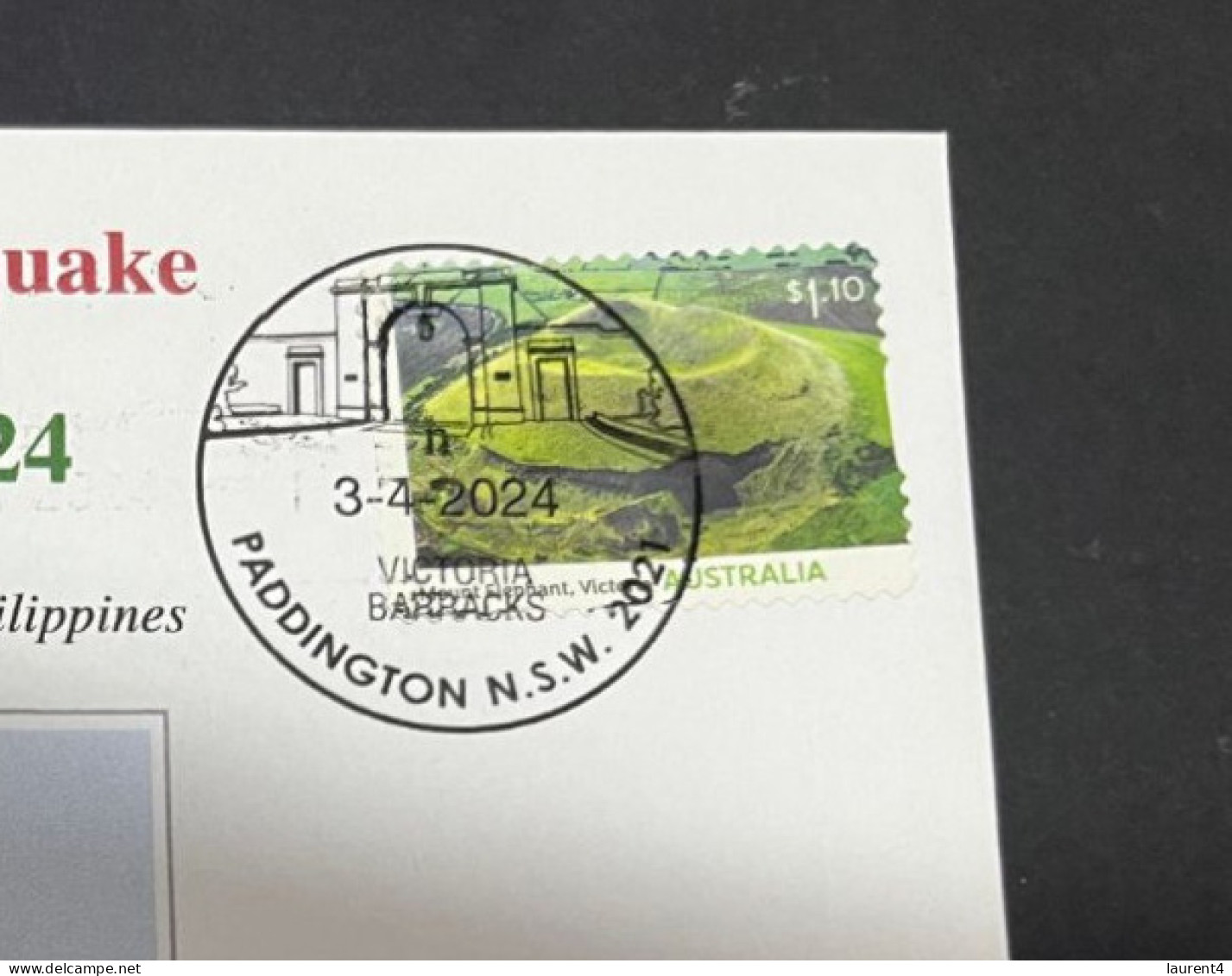4-4-2024 (1 Z 3) Taiwan - 7.5 Strong Earthquake On 3-4-2024 (Hualien City) With Volcano OZ Stamp - Storia Postale