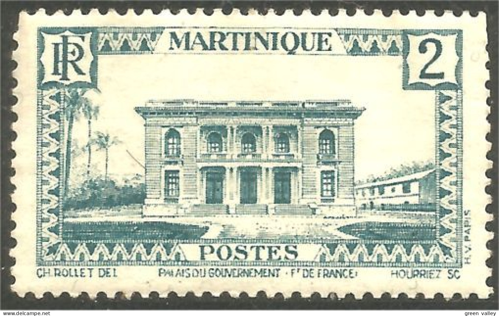XW03-0031 Martinique Palais Du Gouvernement Government Palace MH * Neuf - Otros & Sin Clasificación