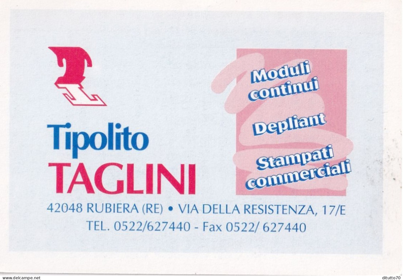 Calendarietto - Tipolito Taglini - Rubiera - Reggio Emilia - Anno 1996 - Petit Format : 1991-00