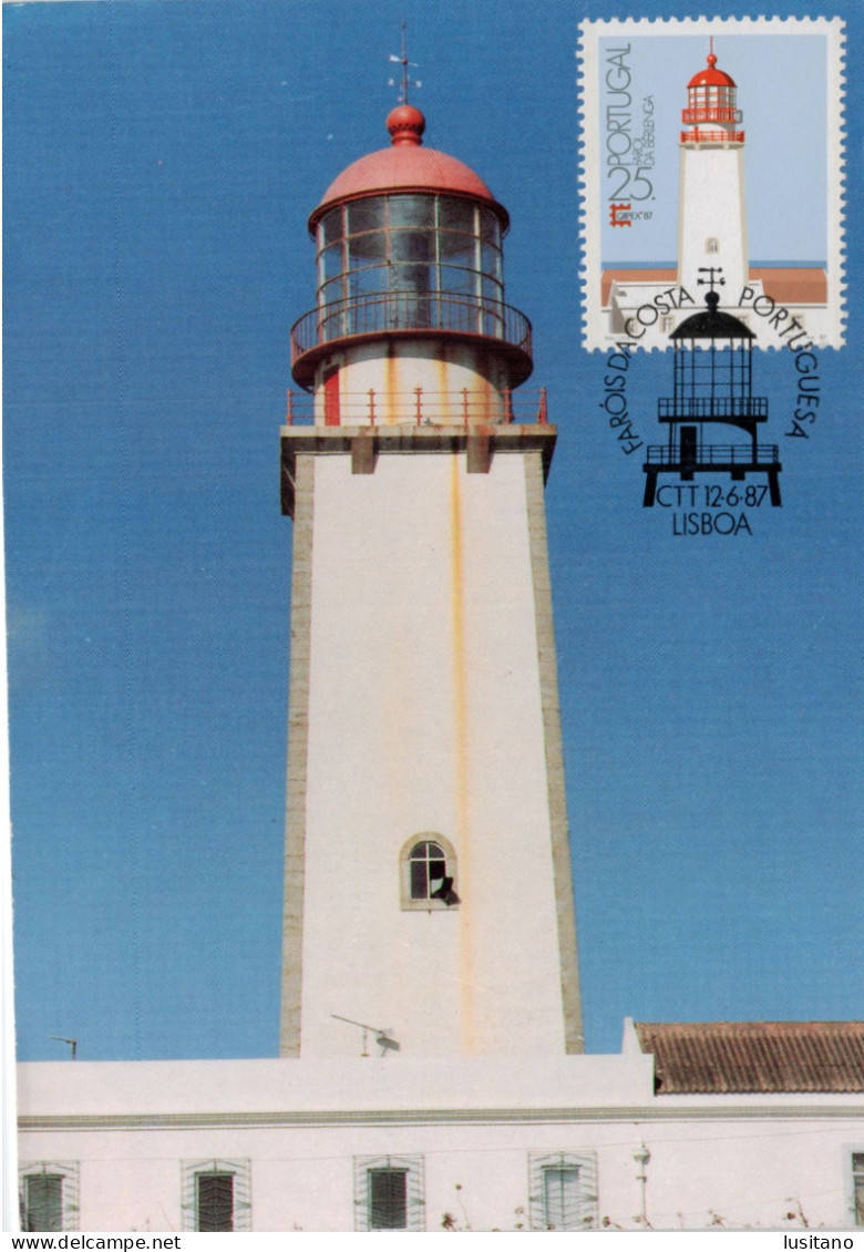 Maximum Postcard Portugal Phare Lighthouse Farol Da Berlenga Berlengas Peniche  Maxi Card  Maximo Postal 1987 - Faros