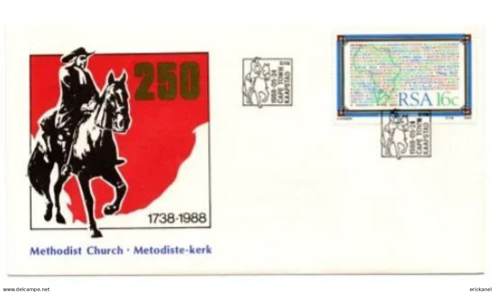 1988 SOUTH AFRICA 250th Anniversary Of The Methodist Church Commemorative Cover - FDC