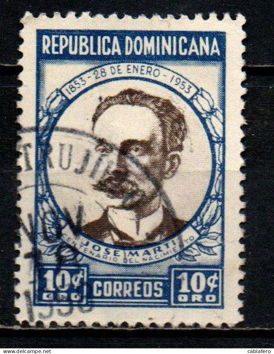 REPUBBLICA DOMENICANA - 1954 - JOSE' MARTI - USATO - Dominican Republic