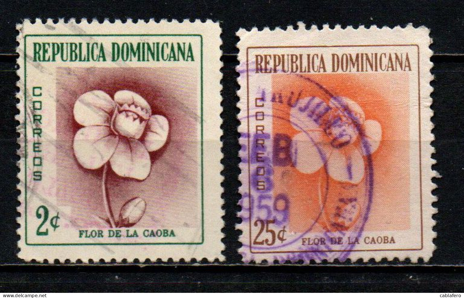 REPUBBLICA DOMENICANA - 1957 - FIORE DI CAOBA - USATI - Dominican Republic
