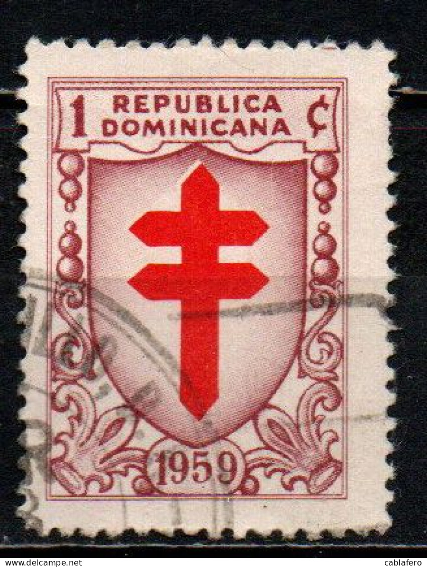 REPUBBLICA DOMENICANA - 1959 - CROCE DI LORENA - USATO - Dominican Republic