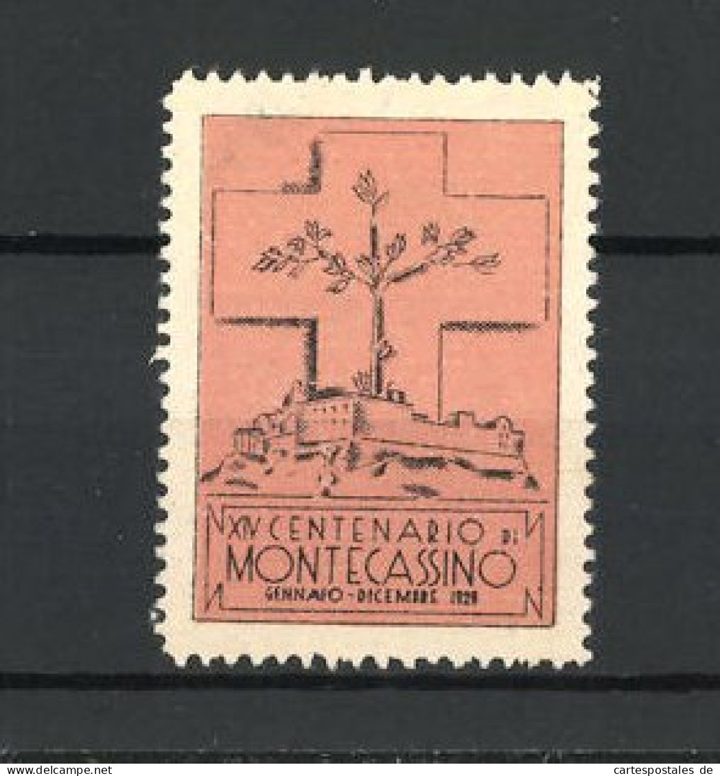 Reklamemarke Montecassino, XIV. Centenario 1929, Gebäudeansicht  - Cinderellas