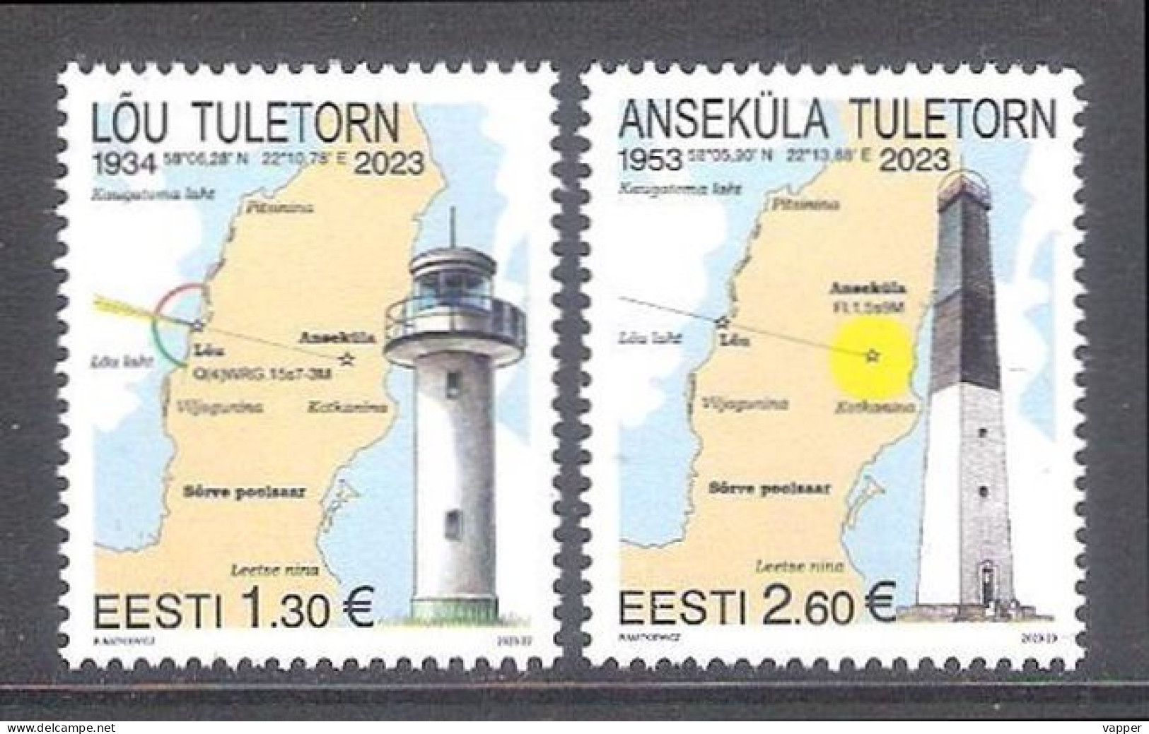 Lighthouses Estonia 2023 MNH Stamps  Mi 1081-2 - Estonia