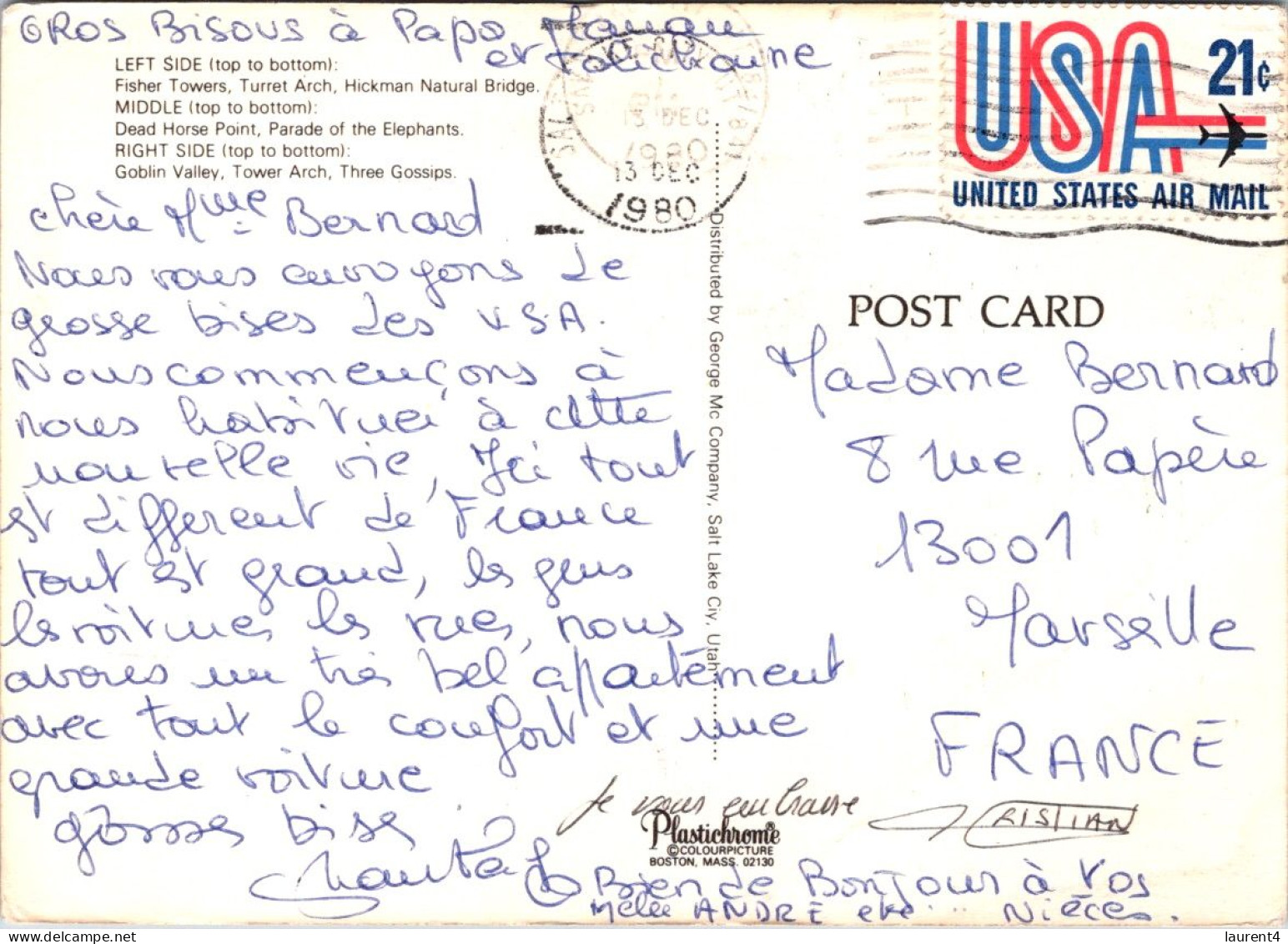 4-4-2024 (1 Z 4) USA - Utah (posted To France 1980) - Sonstige & Ohne Zuordnung