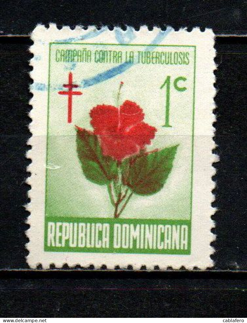 REPUBBLICA DOMENICANA - 1966 - FIORE DI IBISCUS - USATO - Dominican Republic