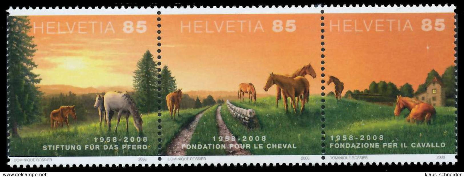SCHWEIZ 2008 Nr WZd 69 Postfrisch 3ER STR S27304E - Unused Stamps