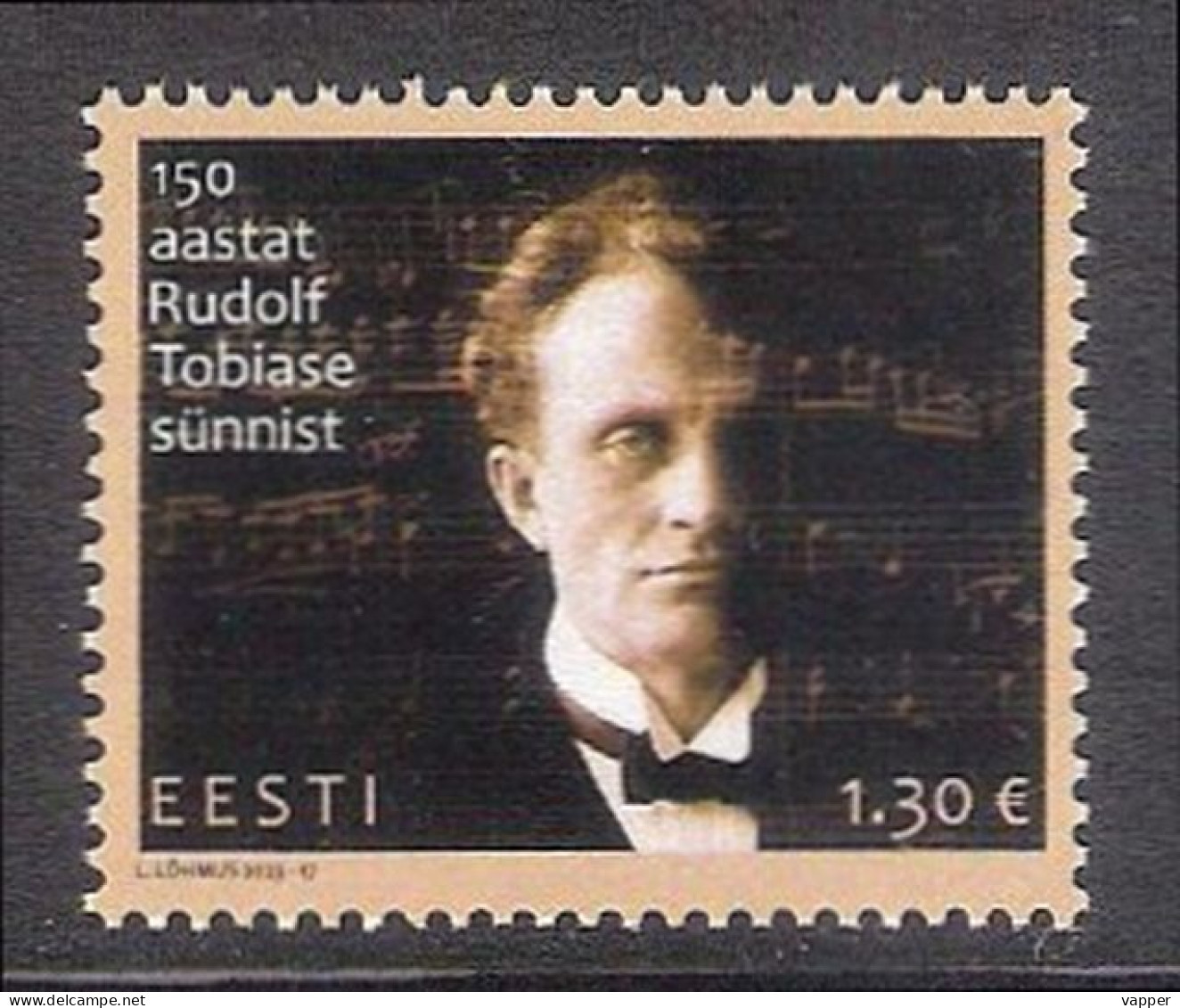 Music 150 Rudolf Tobias  Composer Estonia 2023 MNH Stamp  Mi 1076 - Estonia