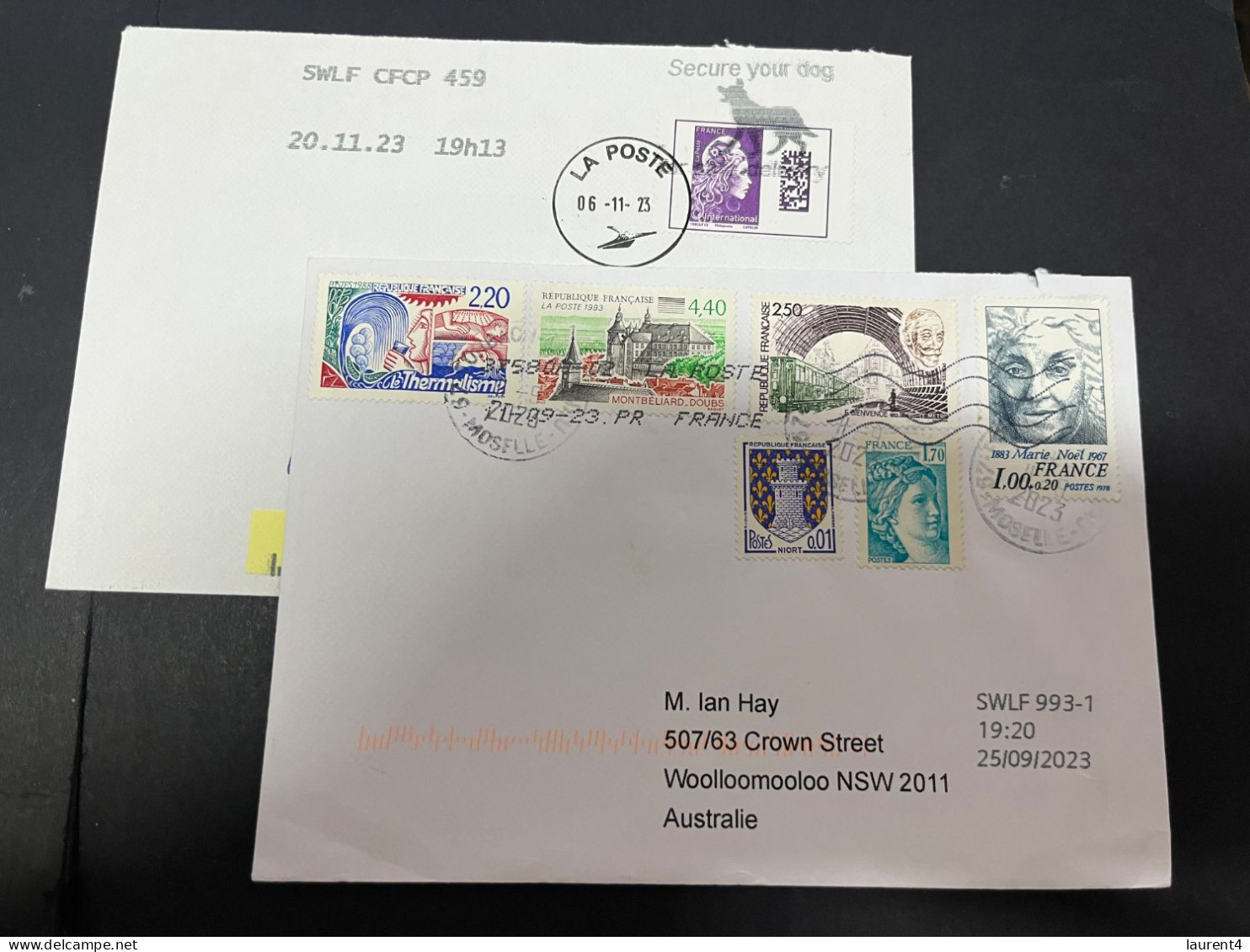 4-4-2024 (1 Z 3 A) France Letter Posted To Australia - 2 Covers - Covers & Documents