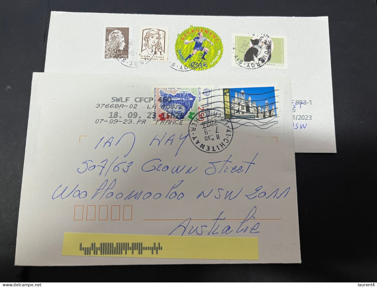 4-4-2024 (1 Z 3 A) France Letter Posted To Australia - 2 Covers - Brieven En Documenten