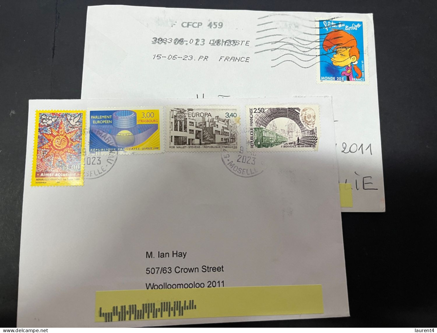 4-4-2024 (1 Z 3 A) France Letter Posted To Australia - 2 Covers - Brieven En Documenten