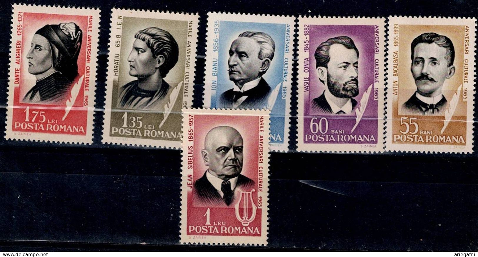 ROMANIA 1965 PERSONALITIES MI No 2396-401 MNH VF!! - Unused Stamps