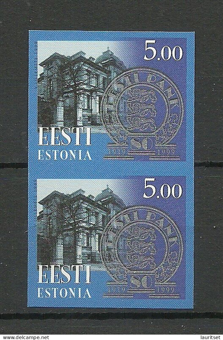 ESTLAND Estonia 1999 Michel 344 U As Pair MNH Nationalbank Bank - Estonia