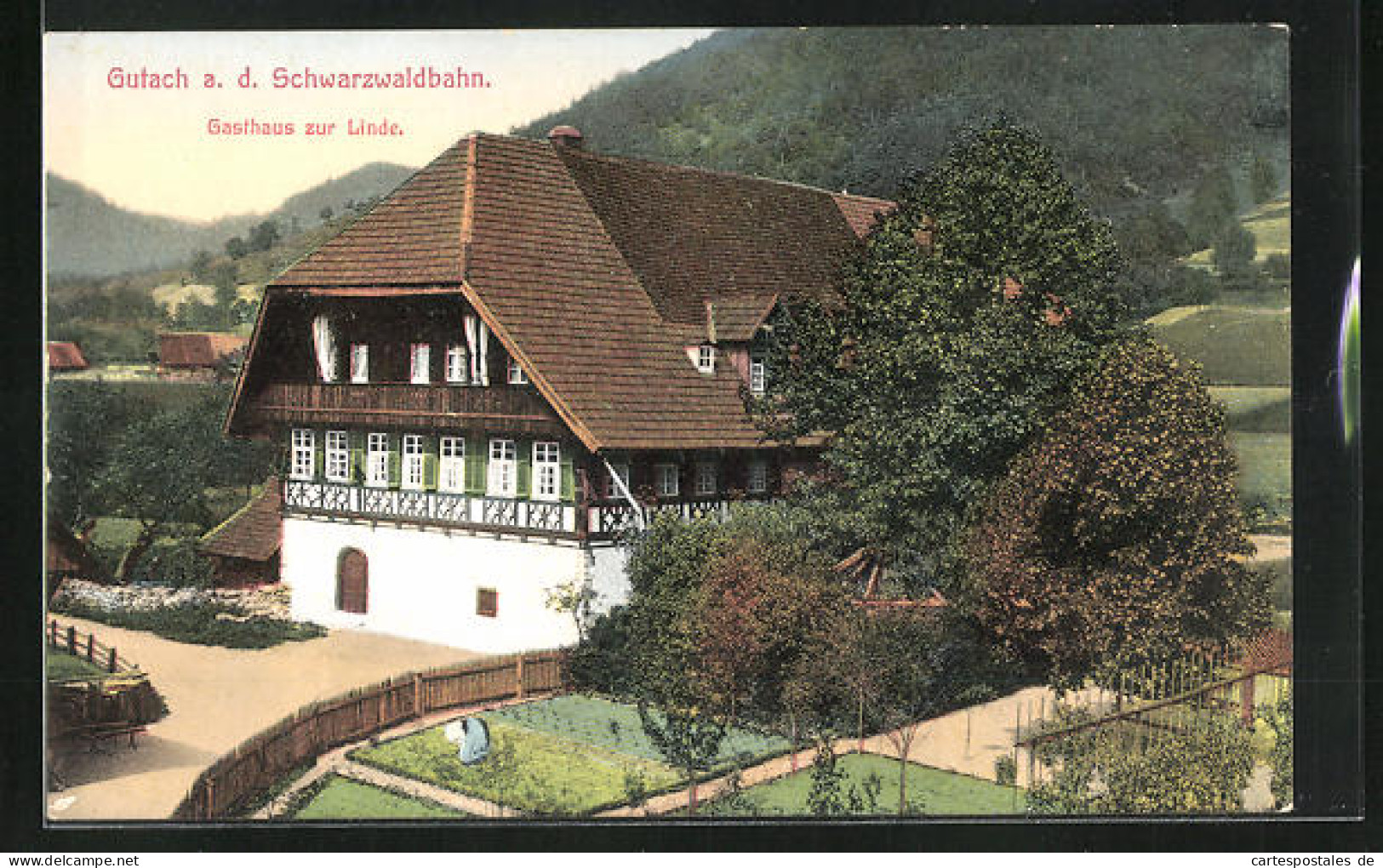 AK Gutach A. D. Schwarzwaldbahn, Gasthaus Zur Linde  - Gutach (Schwarzwaldbahn)
