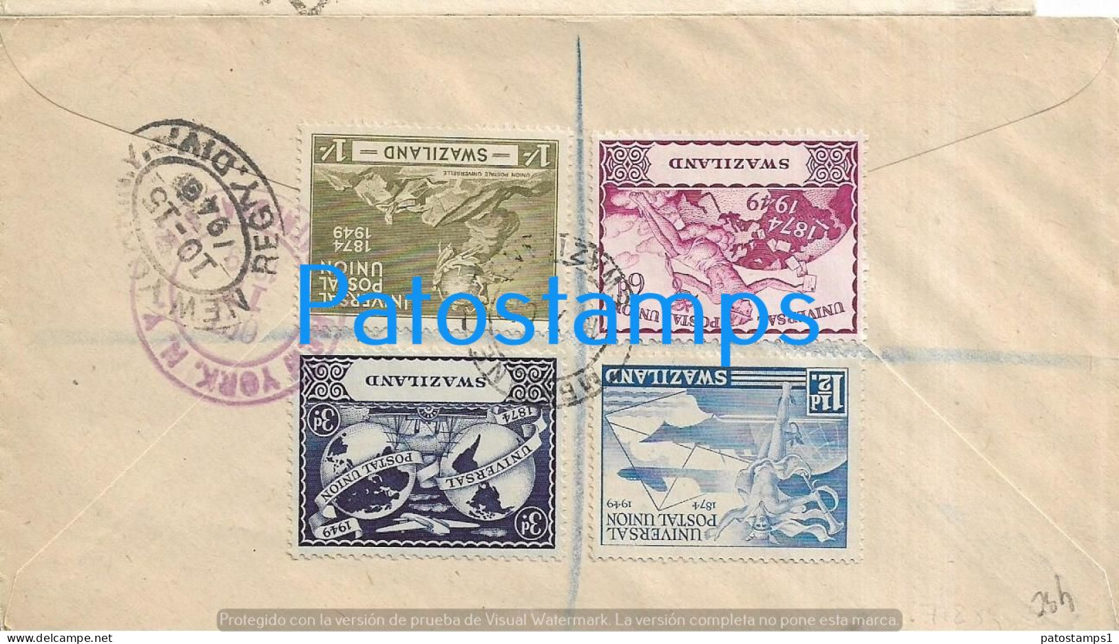 226348 AFRICA SWAZILAND COVER CANCEL YEAR 1949 CIRCULATED TO US NO POSTCARD - Africa (Other)