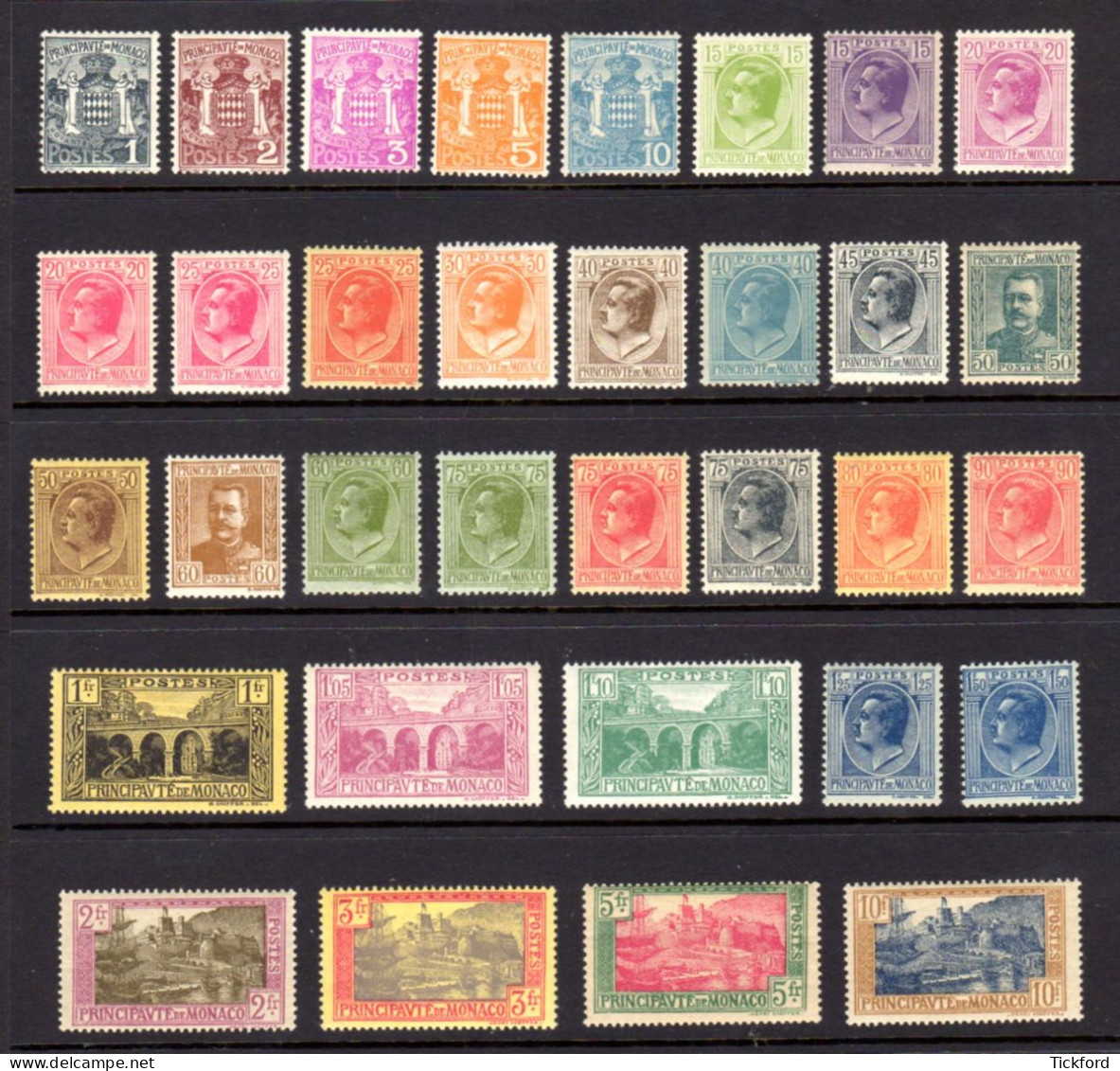 MONACO 1924-1933 - Yvert N° 73/103 - Neuf ** / MNH - Série Complète 33 Valeurs,  TB - Neufs