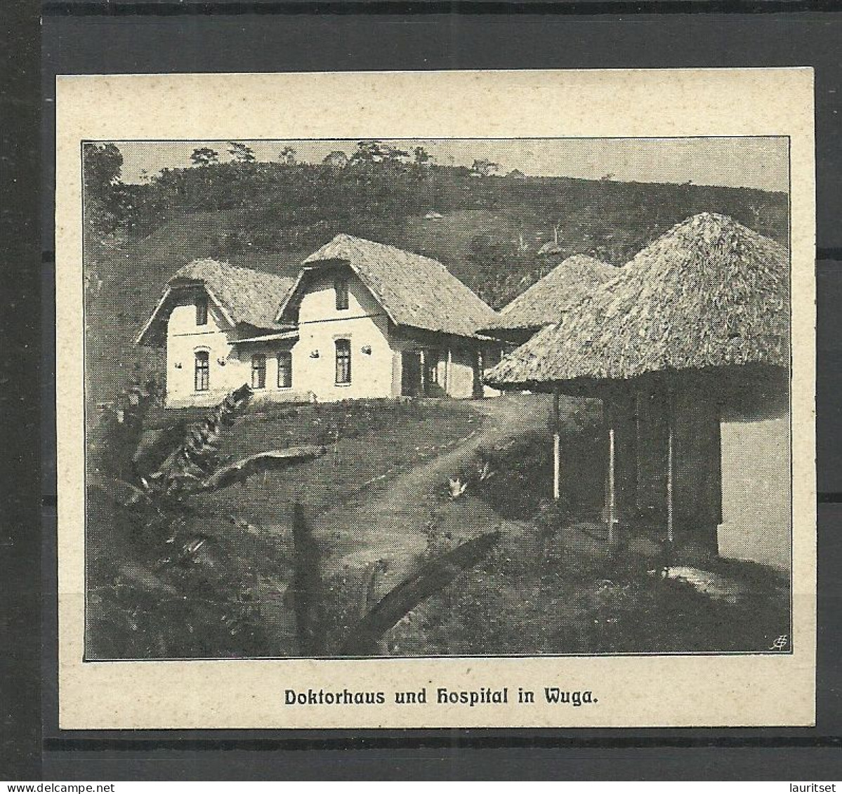 Ein Teil Vom Postkarte - Doktorhaus Und Hospital In Wuga, Unused (Part Of An Post Card) - Ehemalige Dt. Kolonien