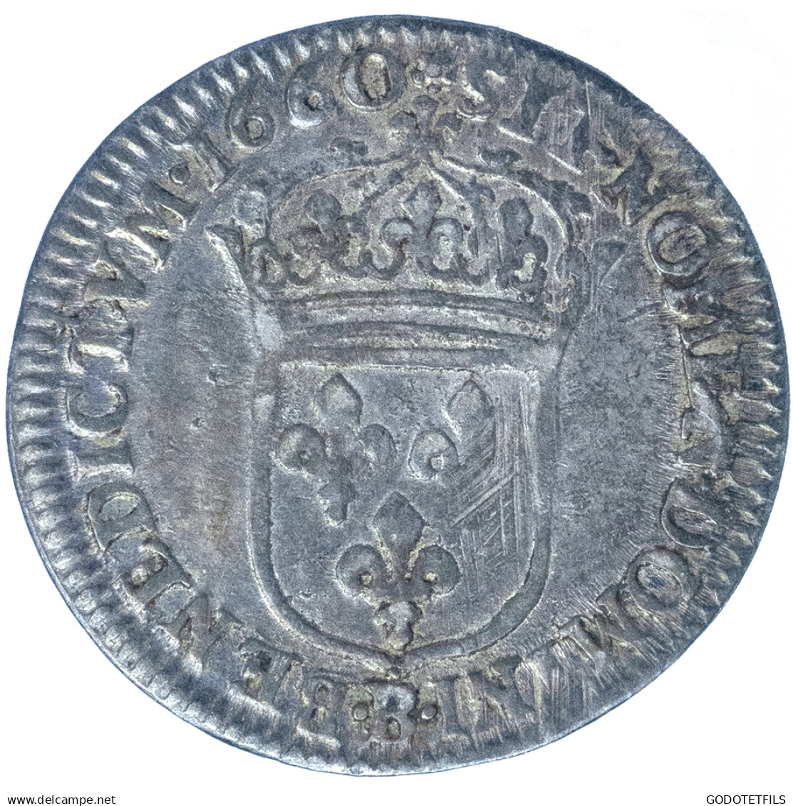 Louis XIV-Douzième D&#039;écu Au Buste Juvénile 1660 Rouen - 1643-1715 Luigi XIV El Re Sole