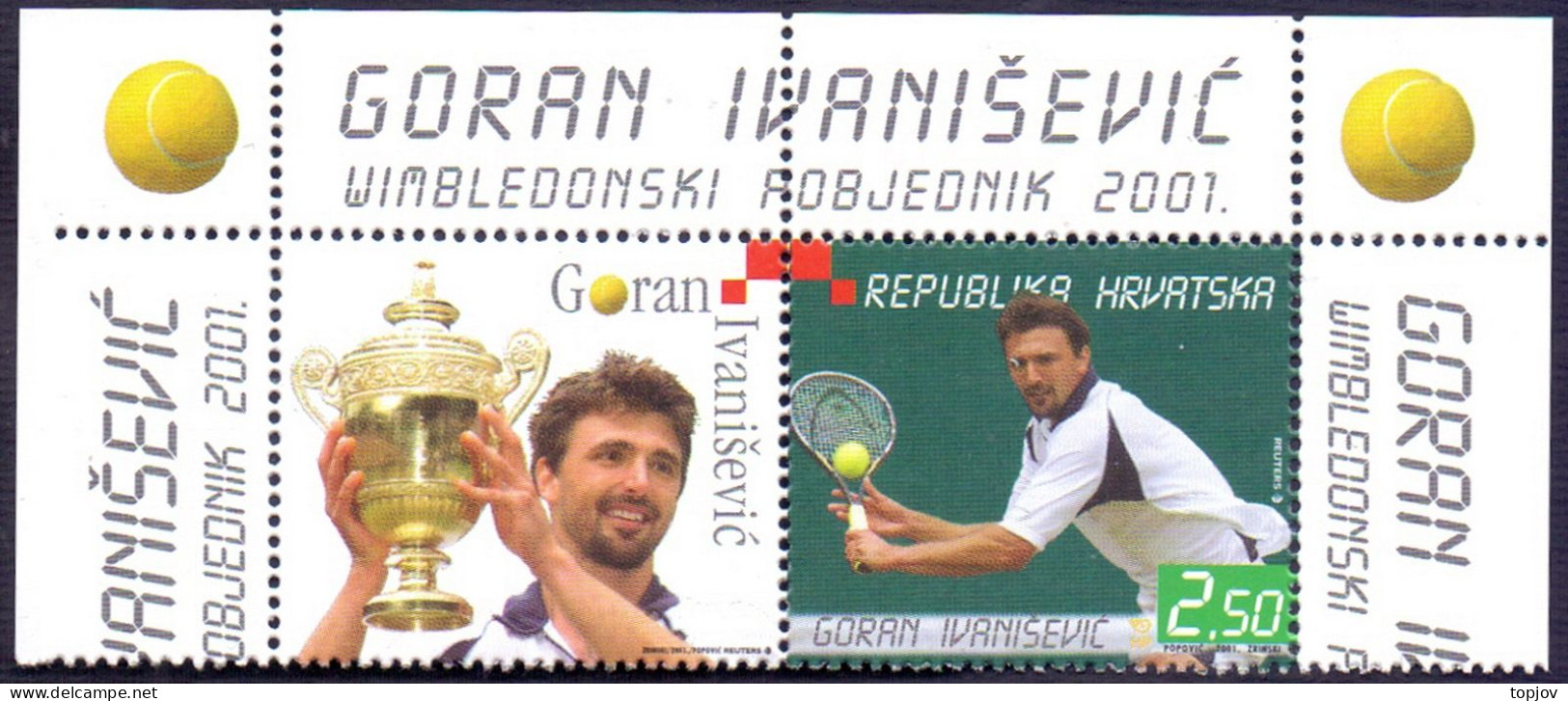 CROATIA - HRVATSKA - TENNIS WIMBLEDON IVANISEVIC  + LABEL - **MNH - 2001 - Tennis