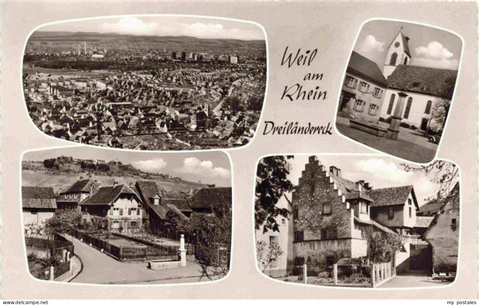 73969176 Weil_am_Rhein Panorama Kirche Ortspartien - Weil Am Rhein