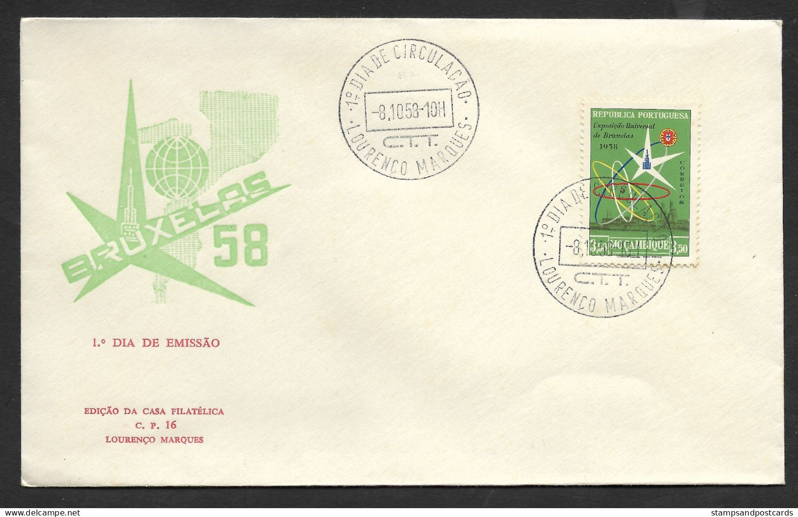 Moçambique Mozambique Expo 1958 Bruxelles Brussels FDC - 1958 – Brussels (Belgium)