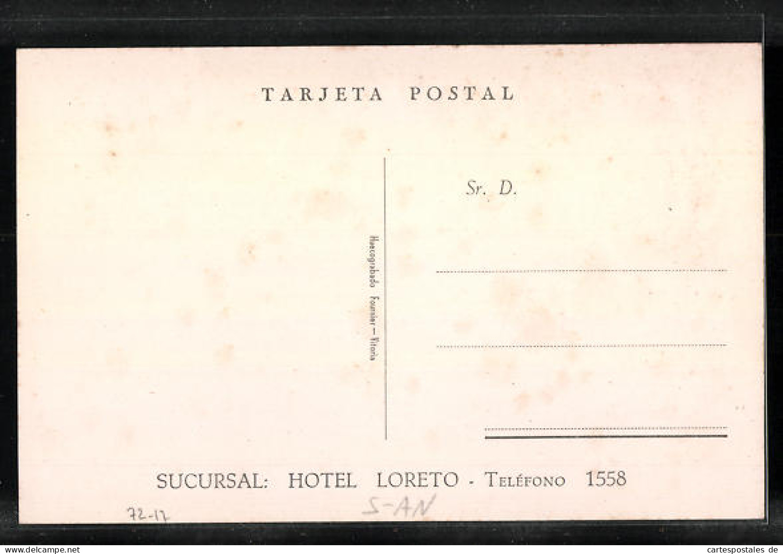 Postal Cadiz, Hotel Roma, Tipico Bar, Hall, Habitacion  - Cádiz