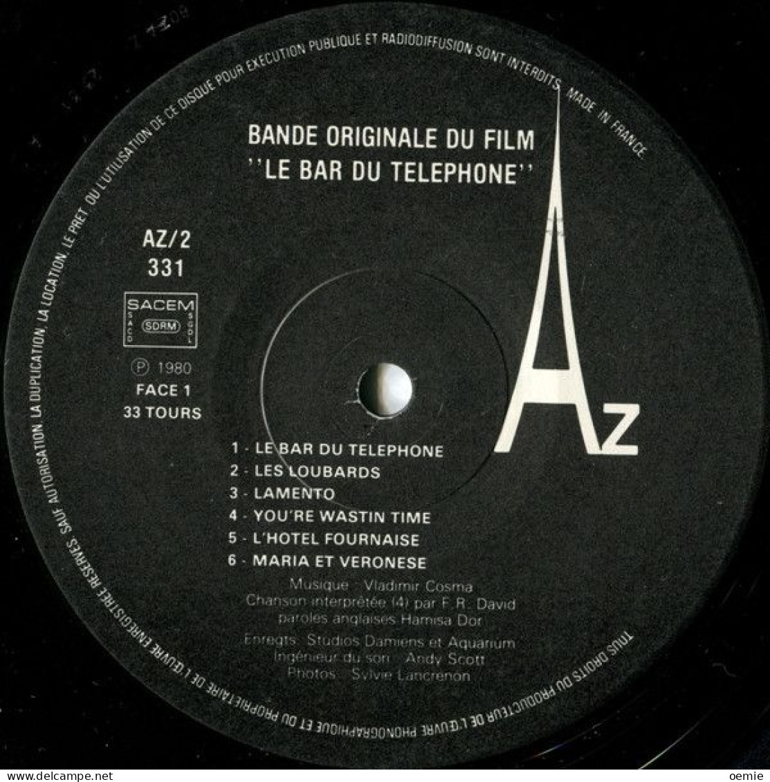 BANDE ORIGINALE  DU FILM  LE  BAR DU TELEPHONE  MUSIQUE VLADIMIR COSMA - Soundtracks, Film Music