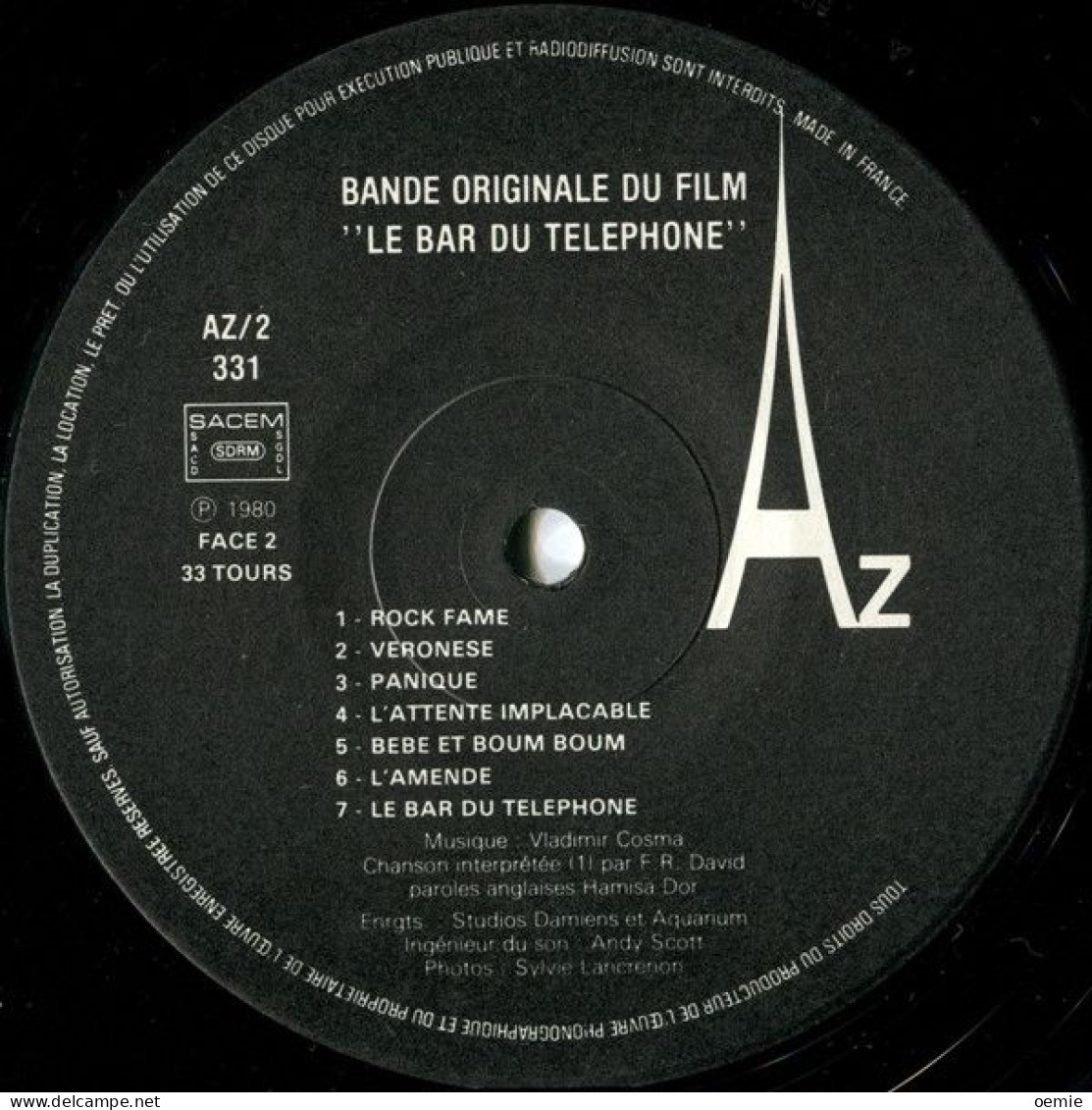 BANDE ORIGINALE  DU FILM  LE  BAR DU TELEPHONE  MUSIQUE VLADIMIR COSMA - Soundtracks, Film Music