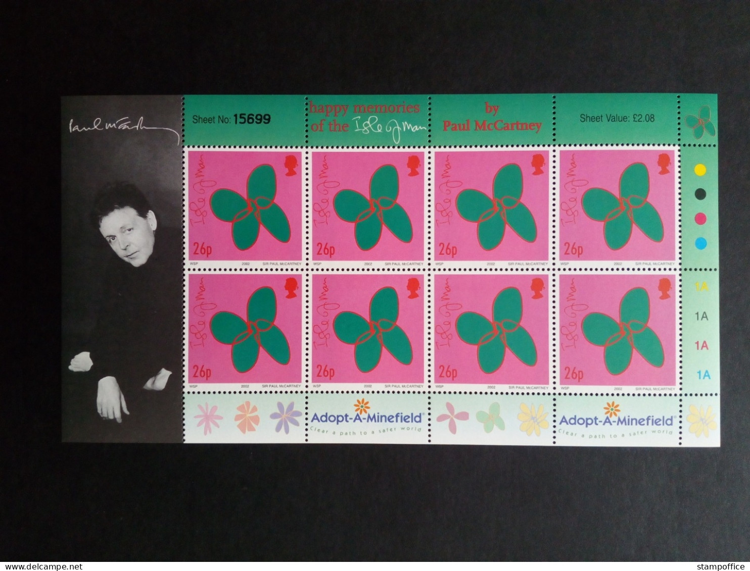 INSEL MAN MI-NR. 978-983 POSTFRISCH(MINT) KLEINBOGENSATZ 60. GEBURTSTAG VON SIR PAUL MCCARTNEY 2002 BLUMENMOTIVE - Isola Di Man