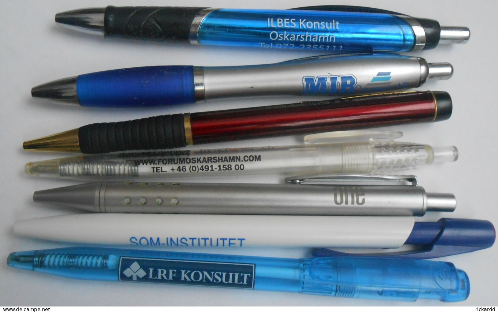 7 Empty Advertising Pens - Schrijfgerief