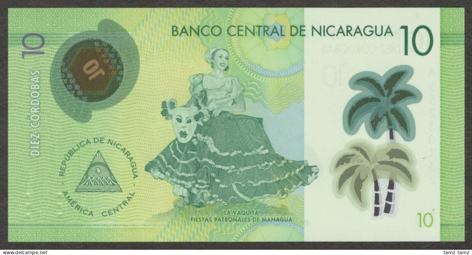 Nicaragua 10 Cordobas P-209b 2019 Polymer UNC - Nicaragua