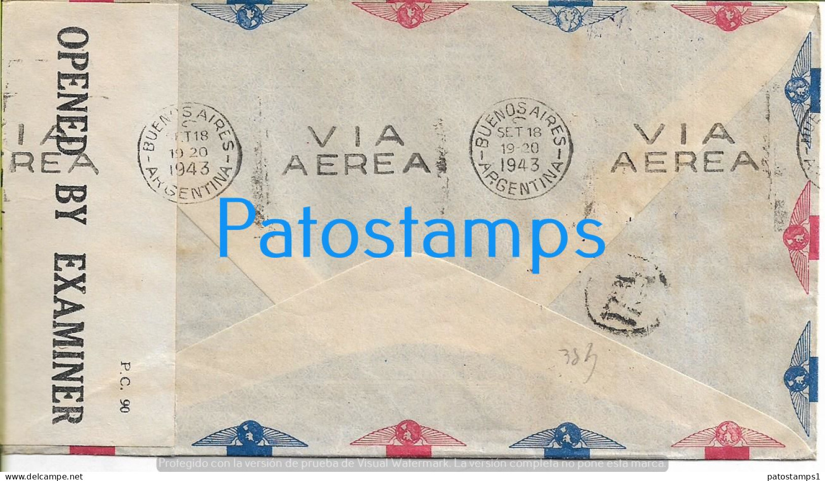 226373 VENEZUELA CARACAS BANK BANCO COVER CANCEL CENSORED CIRCULATED TO ARGENTINA NO POSTCARD - Venezuela