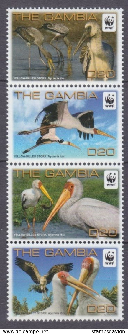 2011 Gambia 6499-6502strip WWF / Birds 6,40 € - Neufs