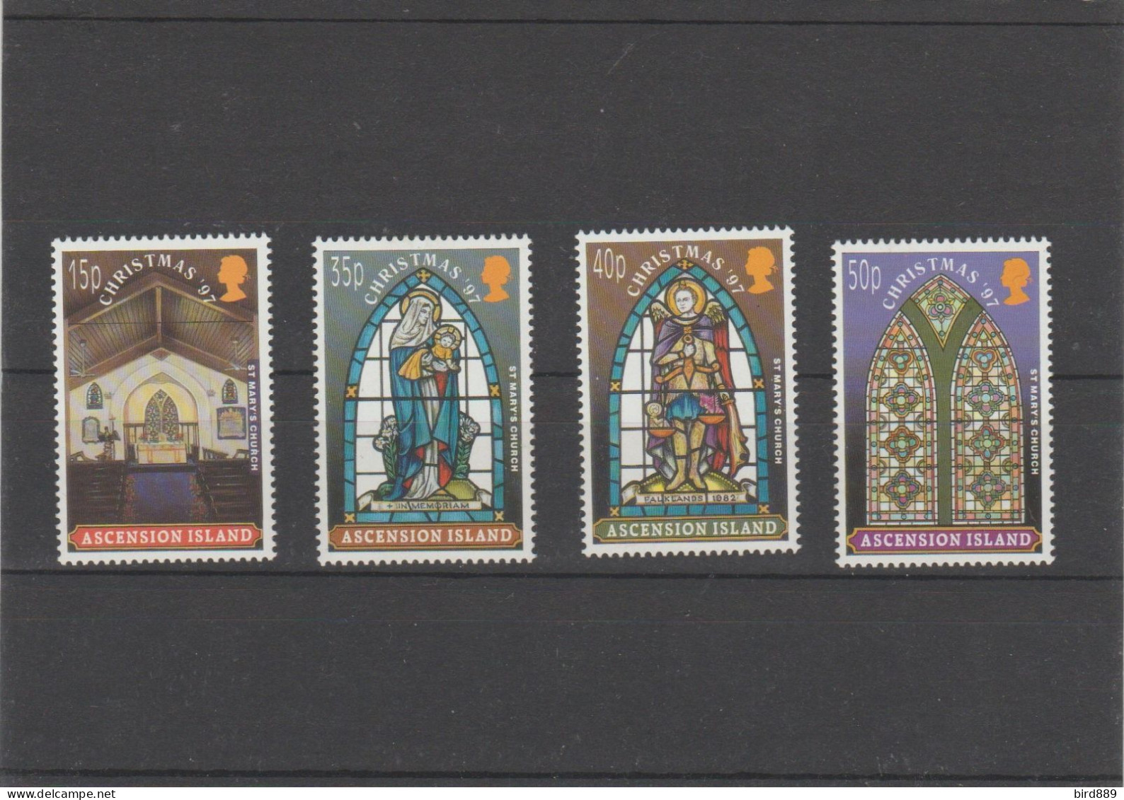 1997 Ascension Christmas St. Mary's Church Full Set MNH - Ascension (Ile De L')