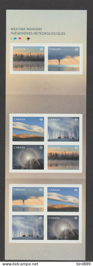 2018 Canada Weather Wonders Full Booklet Of 10 MNH - Libretti Completi