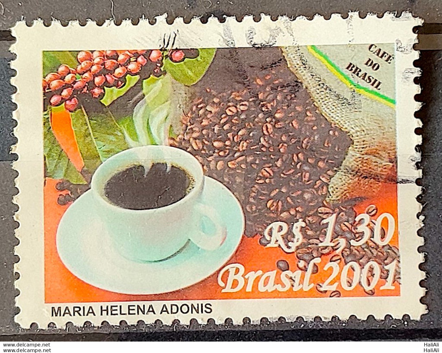 C 2435 Brazil Stamp Coffee Drink Gastronomy 2001 Circulated 1 - Usados