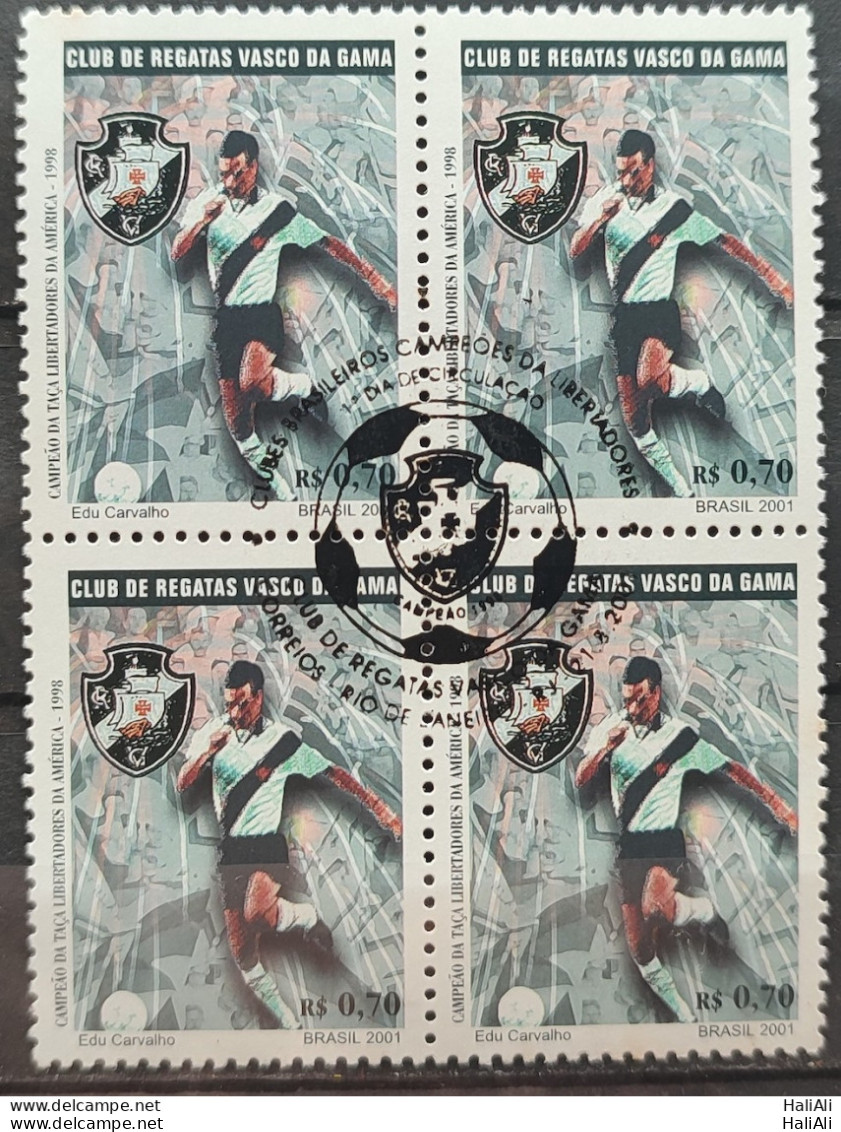 C 2401 Brazil Stamp Football Vasco Da Gama Ship 2001 Block Of 4 CBC RJ 02 - Neufs