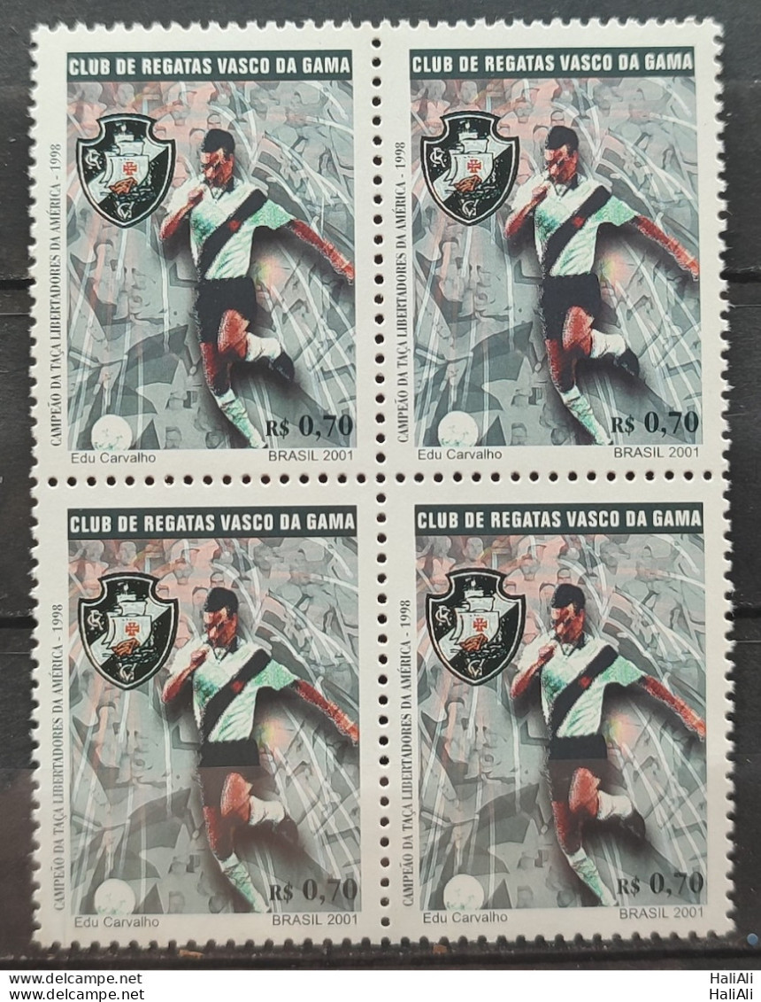 C 2401 Brazil Stamp Football Vasco Da Gama Ship 2001 Block Of 4 03 - Unused Stamps