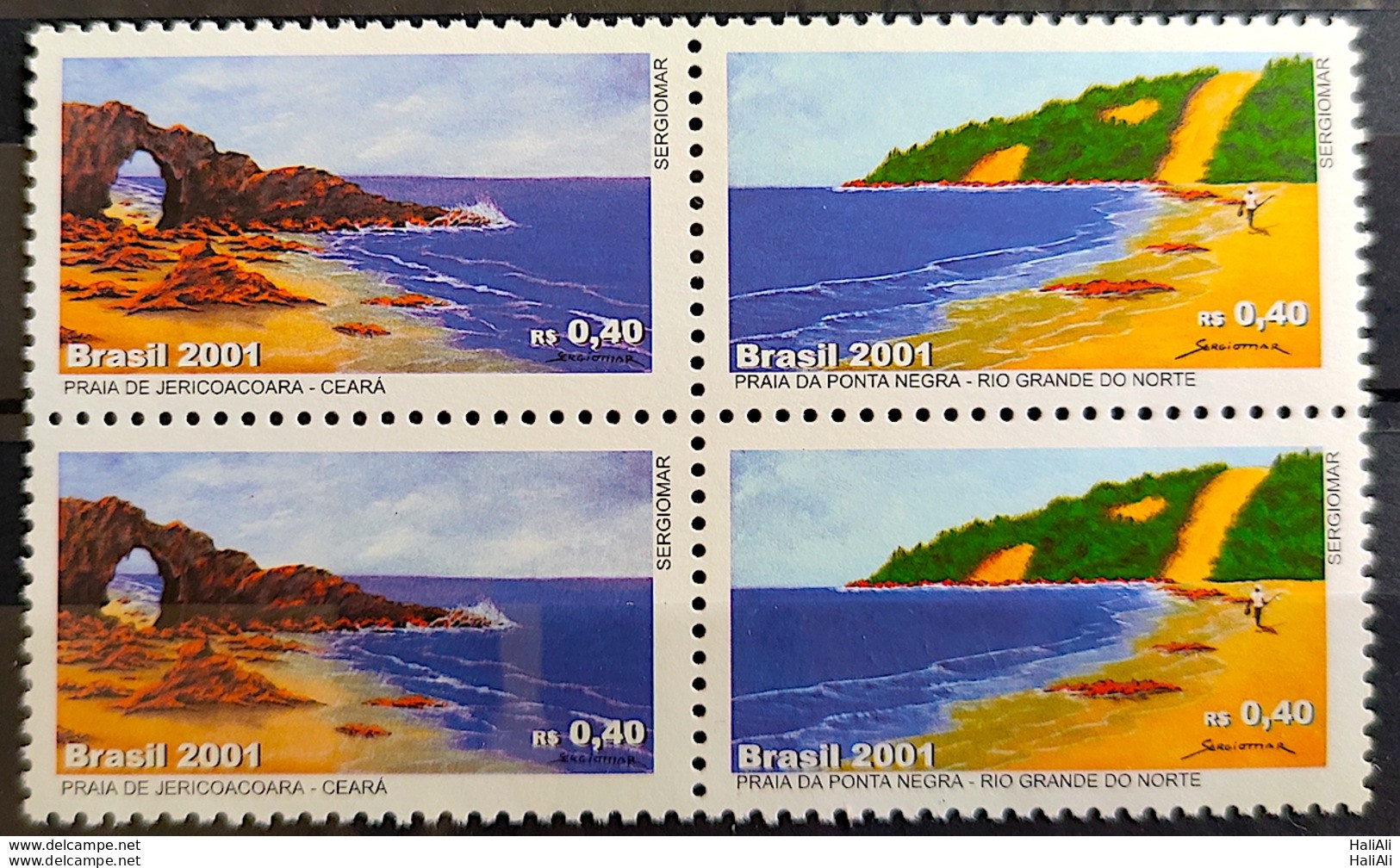 C 2387 Brazil Stamp Tourism Beaches Jericoacoara And Ponta Negra 2001 Block Of 4  - Neufs