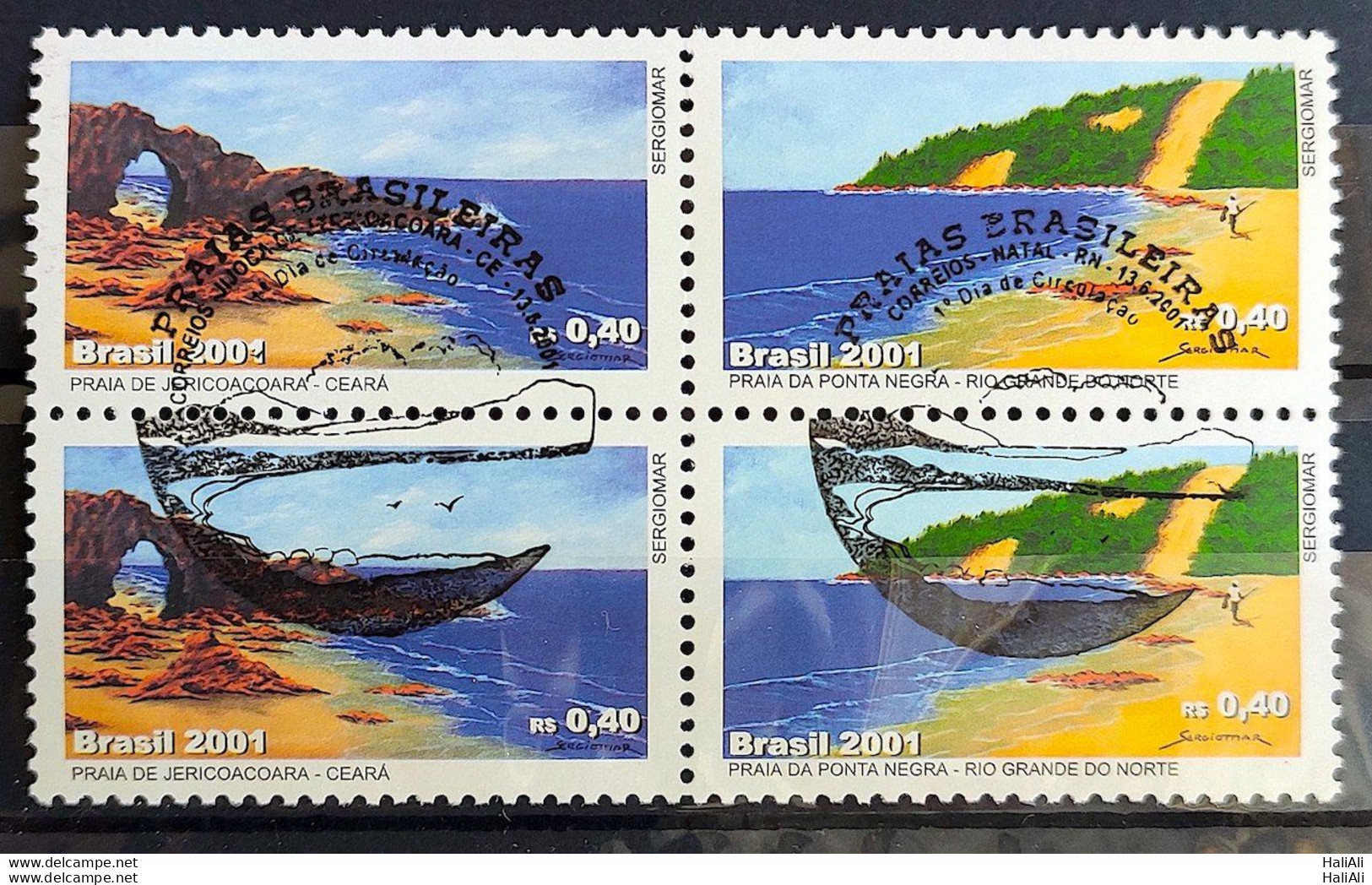 C 2387 Brazil Stamp Tourism Beaches Jericoacoara And Ponta Negra 2001 Block Of 4 CBC - Neufs