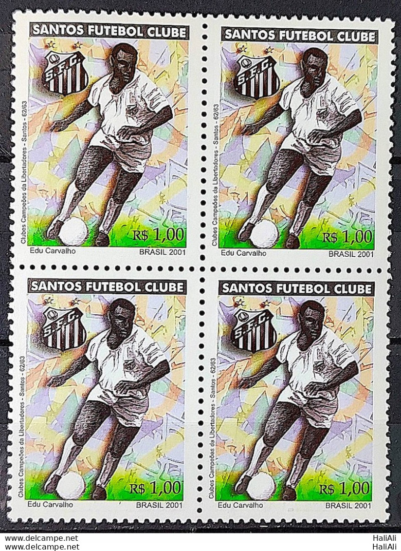 C 2376 Brazil Stamp Football Santos Pele 2001 Block Of 4 - Neufs