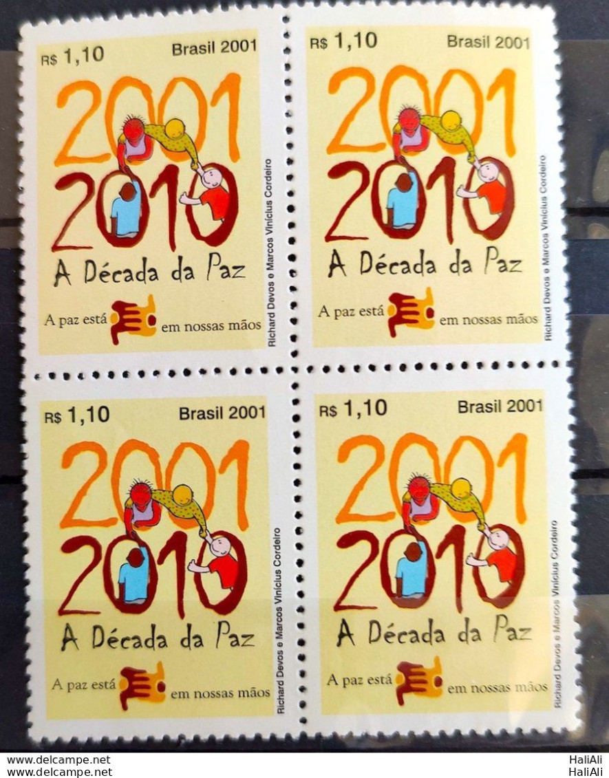 C 2377 Brazil Stamp Decade Of Culture Of Peace 2001 Block Of 4 - Neufs