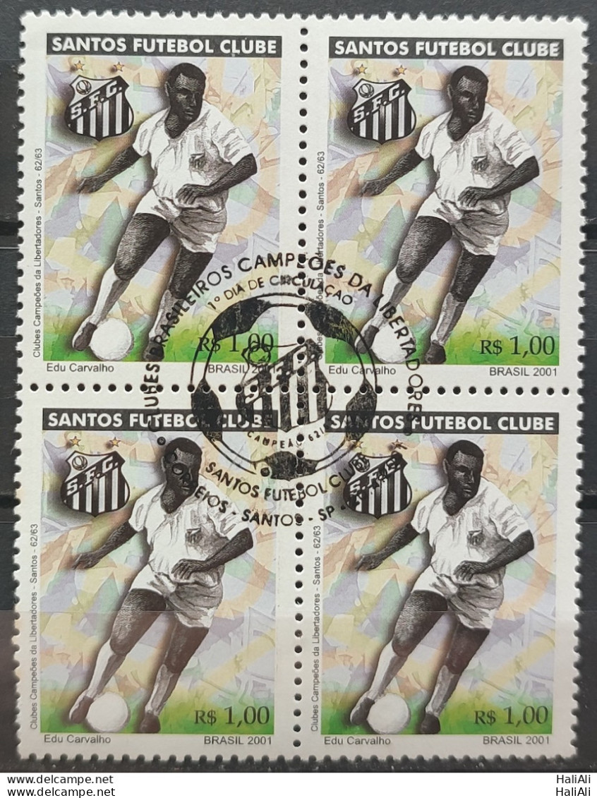 C 2376 Brazil Stamp Football Santos Skin 2001 Block Of 4 CBC SP 02 - Neufs